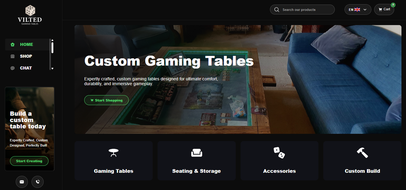 Vilted Gaming Tables
